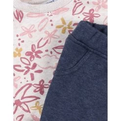Ensemble Sweat Fleurs + Joggging Bleu 9 Mois -Produits Pour Bébé am023106483 2