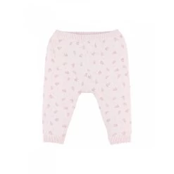 Legging Maille Rose Fleurs 18 Mois