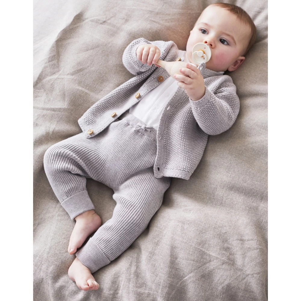 Legging Maille Gris Chiné 6 Mois 2 Legging Maille Gris Chiné 6 Mois – Image 2