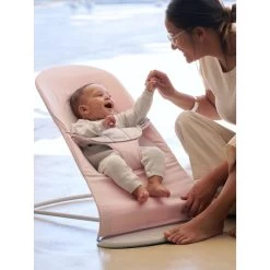 Babybjorn Transat Bébé Balance Soft Coton Et Jersey Rose Clair Et Gris Cadre Gris Clair -Produits Pour Bébé bj062351899 2