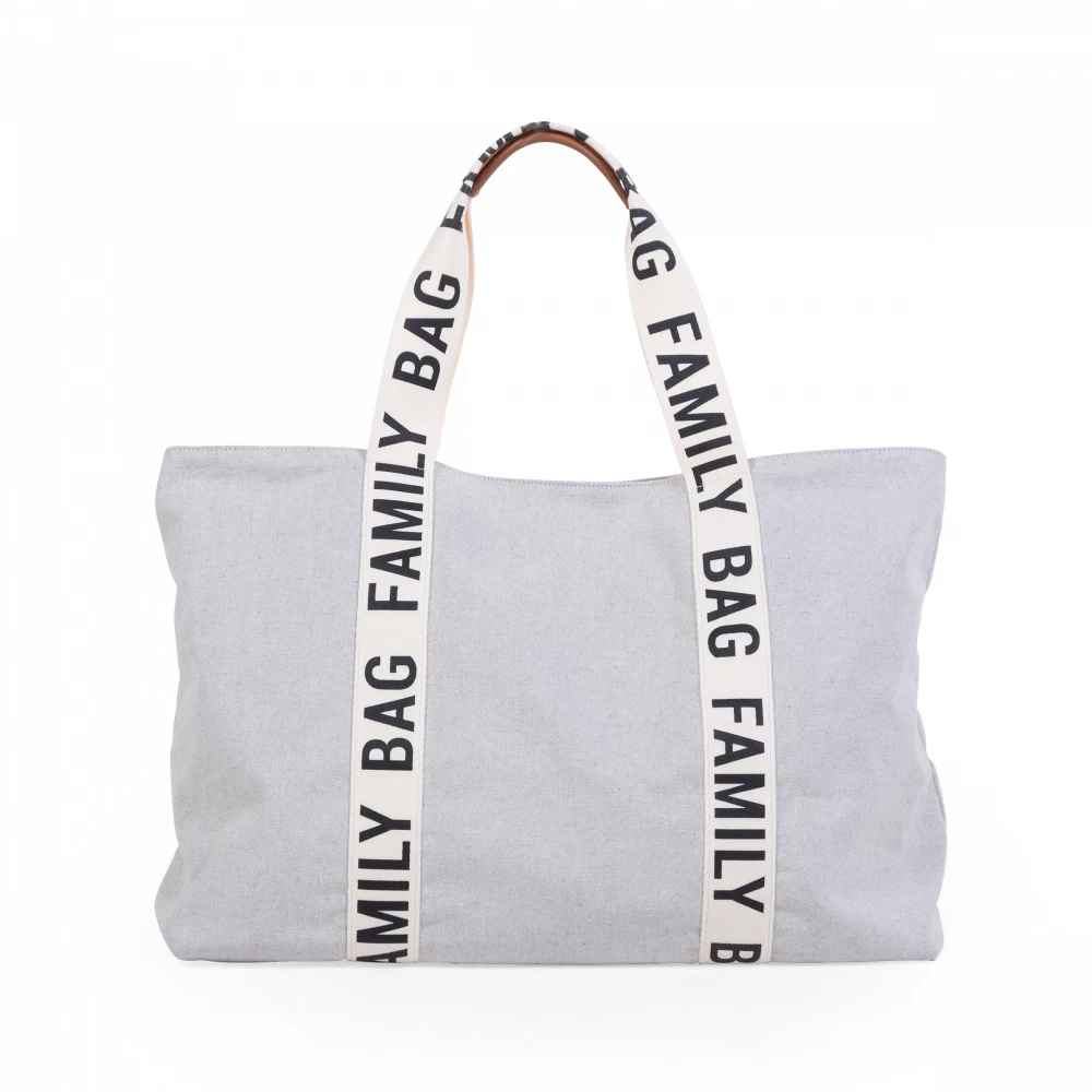 Childhome Sac à Langer Family Bag Signature Canvas Gris 1 Childhome Sac à Langer Family Bag Signature Canvas Gris