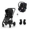 CYBEX Pack Duo Poussette Balios S Lux + Aton 5 + Adaptateurs - Moon Black