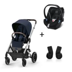 CYBEX Pack Duo Poussette Balios S Lux + Aton 5 + Adaptateurs - Ocean Blue