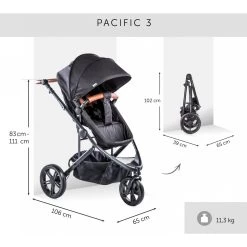 HAUCK Poussette Pacific 3 En 1 Shop N Drive Caviar -Produits Pour Bébé ha041609162 7