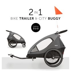 HAUCK Remorque Pour Vélo Dryk Duo Grey -Produits Pour Bébé ha070015013 2