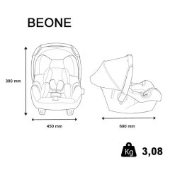 Siège Auto Coque Beone + Base Luxe Gris - Groupe 0+ -Produits Pour Bébé ia031171891 6