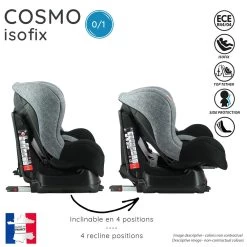 Siège Auto Cosmo Isofix Luxe Rouge - Groupe 0/1 -Produits Pour Bébé ia031171983 5
