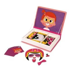 Janod Jeu Magnéti'book Crazy Face Fille -Produits Pour Bébé ja084227170 4