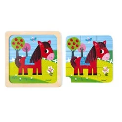 Janod Puzzle En Bois Cheval Tornado 9 Pièces -Produits Pour Bébé ja084470633 2