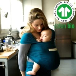 Echarpe De Portage Basic Bio Bleu Rétro 13 Echarpe De Portage Basic Bio Bleu Rétro -Produits Pour Bébé lr046143701 4