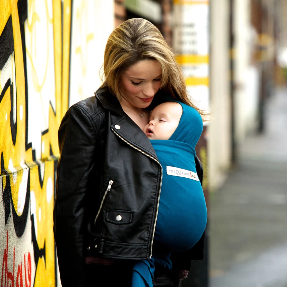 Echarpe De Portage Basic Bio Bleu Rétro 6 Echarpe De Portage Basic Bio Bleu Rétro – Image 6