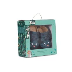 Moulin Roty Chaussons Cuir Bébé 12-18 Mois Bleu Dans La Jungle -Produits Pour Bébé mr067085228 2