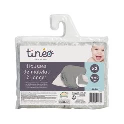 Lot De 2 Housses De Matelas à  Langer Gris Clair -Produits Pour Bébé no091244835 1