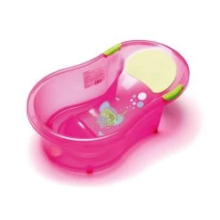 Baignoire 0-6 Mois éléphant Rose+ Transat Intégré