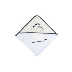 Sortie De Bain Avec Gant Pluche Et Pompon