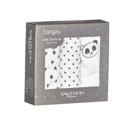 Lot De 3 Langes Bio 70x70cm Panda Chao Chao