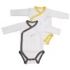 Lot De 2 Bodies Gris/jaune 1 Mois Babyfan