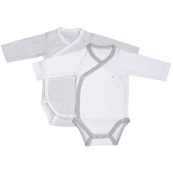 Lot De 2 Bodies Blanc Et Gris 3 Mois Céleste