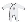 Pyjama Bébé Velours Blanc Panda Chao Chao Naissance Ouverture Côté