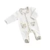 Pyjama Bébé Blanc 3 Mois Col Motif Végétal Promenons Nous