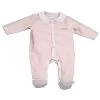 Pyjama Bébé Velours Rose Lilibelle 1 Mois