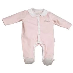 Pyjama Bébé Velours Rose Lilibelle 1 Mois