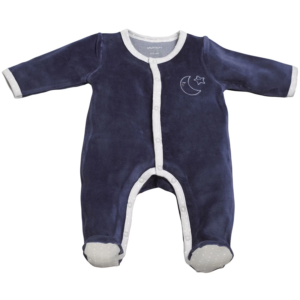 Pyjama Bébé Velours Bleu Merlin 3 Mois 1 Pyjama Bébé Velours Bleu Merlin 3 Mois