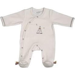 Pyjama Bébé Velours Beige 1 Mois Timouki