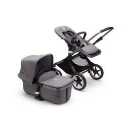 Bugaboo Pack Duo Poussette Fox 3 Complète Châssis Graphite Gris Chiné