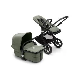 Bugaboo Pack Duo Poussette Fox 3 Complète Châssis Noir Vert Forêt